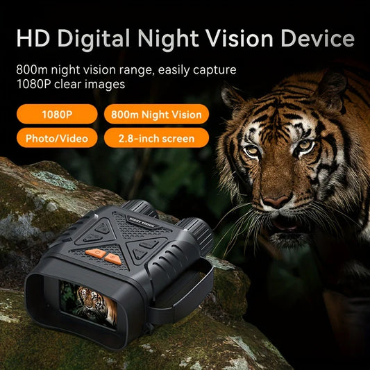 Night Vision Goggles with 10X Digital Zoom, Binoculars Telescope with Long Viewing Distance at night with Built-in Battery
