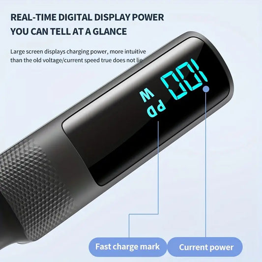 MAX 100W Fast Charging Type C to Type C Data Synchronous Charging Cable with LED Display