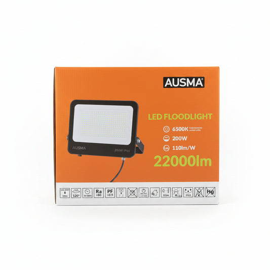 Ausma 200w LED Floodlight 6500k IP65 - Little Tokyo SA