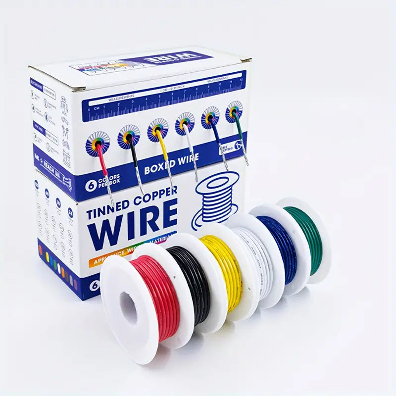 1 set PVC 28 Gauge 6 Colors Tinned Copper Wire Hook up Wire Kit