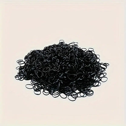 340pcs Black Horsehair Rubber Bands