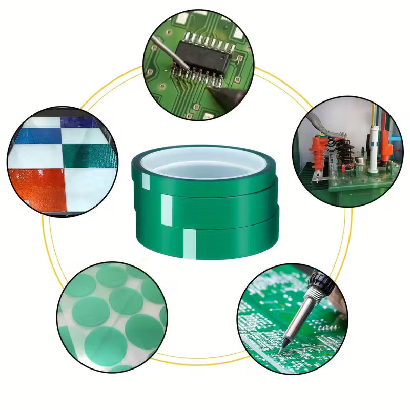 10mm x 33M Roll Green PET Film Tape High Temperature - Little Tokyo SA