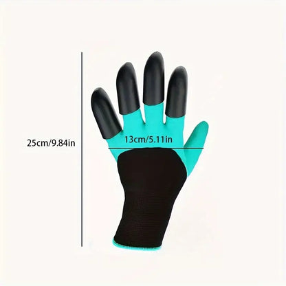 1 Pair Waterproof Gardening Gloves with Claws for Digging &amp; Planting