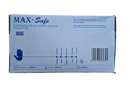 Disposable Blue Nitrile Gloves - 100 Gloves Large