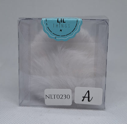 Custom Resin Letter Keychain With a White Pom Pom - A - Little Tokyo SA