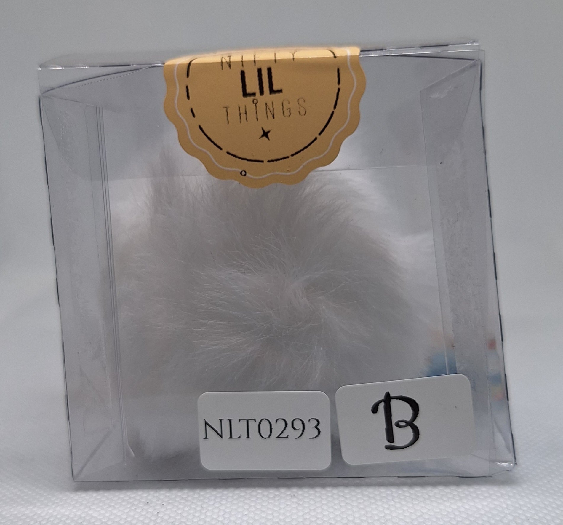 Custom Resin Letter Keychain With a White Pom Pom - B - Little Tokyo SA