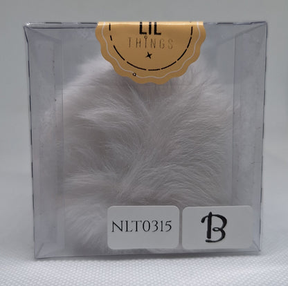 Custom Resin Letter Keychain With a White Pom Pom - B - Little Tokyo SA