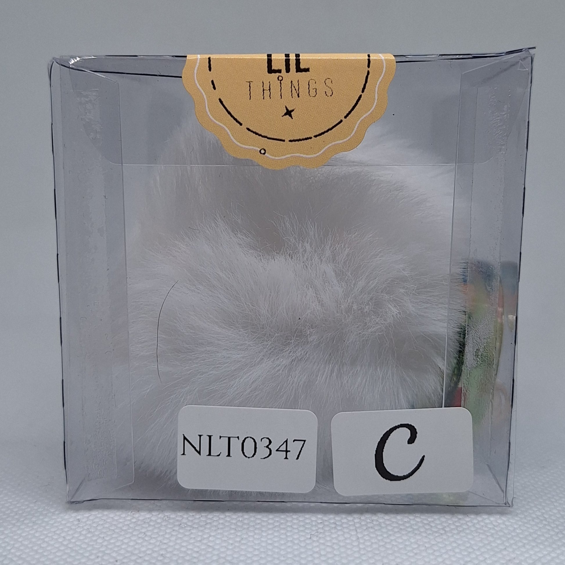 Custom Resin Letter Keychain With a White Pom Pom - C - Little Tokyo SA
