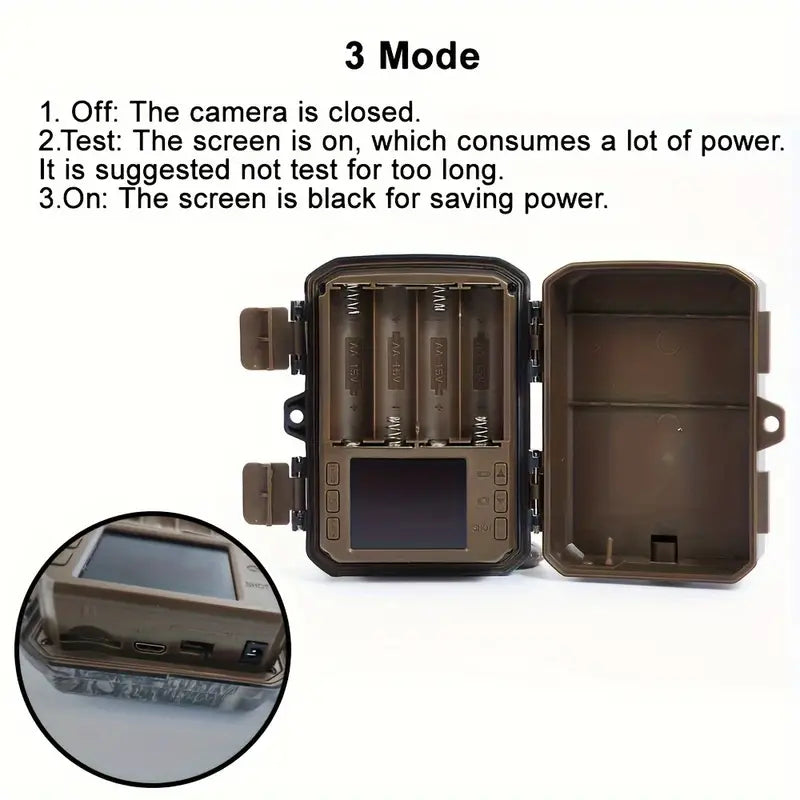 Mini Trail Camera, HD Game Hunting Camera Motion, Activated With IR Night Vision