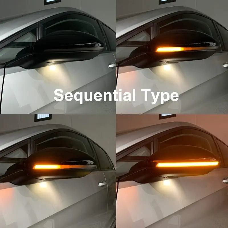 2pcs Dynamic Turn Signal Led Rearview Mirror Indicator Side Mirror Light For VW Golf 7/7.5