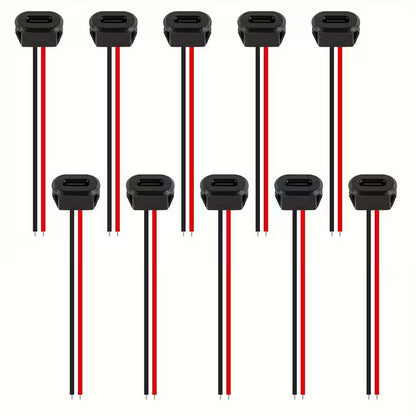 10pcs USB Type-C Connector Jack Female 3A Fast Charging