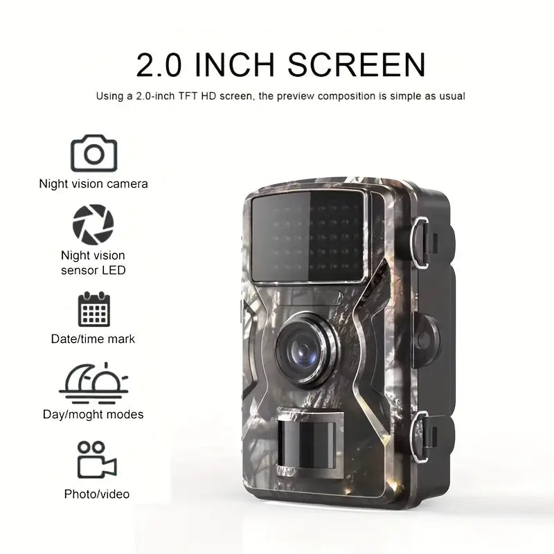 1pc MyAI Hunting Camera With 2-Inch Screen, HD Wildlife Trail Camera