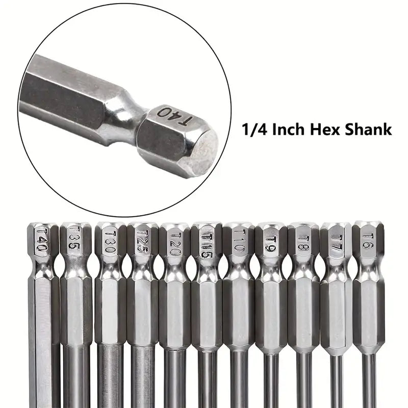 11pc 100mm Multi-Size Security Screwdriver Bit Set