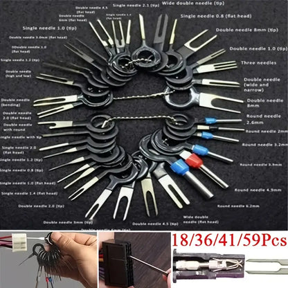 36pc Car Plug Terminal Retractor Electrical Wire Connector Pin Extractor Kit