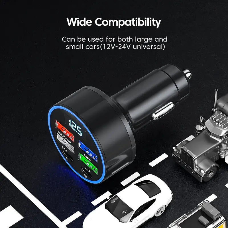 Ouyaaqii Car-mounted Mobile Phone Charger QC3.0 Fast Charging Dual PD Car Charger