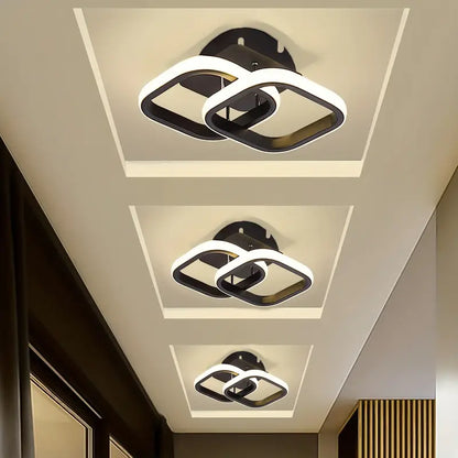 Black Square Modern Corridor Led Light Fixture