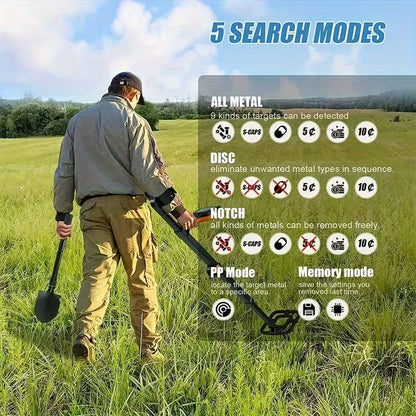 Underground Foldable Digital ID Target and Depth Display Golden Metal Detector TX640 - Little Tokyo SA