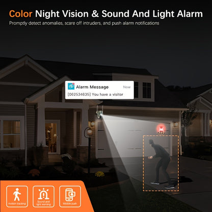 Temu 2.4G WIFI solar security camera in camo with 360° tilt, outdoor monitoring, and two-way talk.