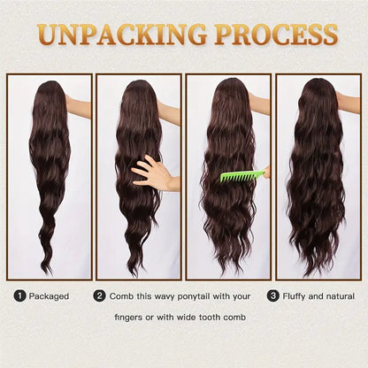 66cm Seamless Synthetic Wavy Ponytail