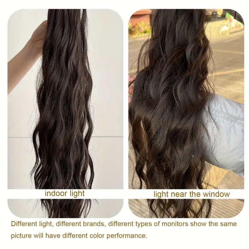 Claw Ponytail Extension 60.96 Cm Water Wave Big Wavy Curly Clip In Hair Extensions