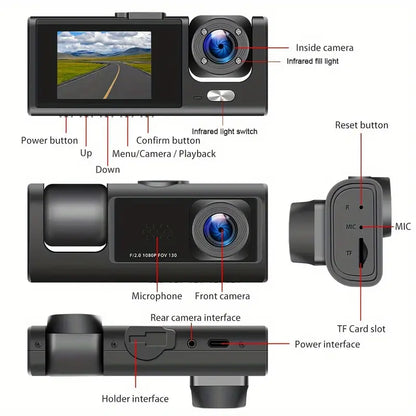 Baideluo HD 1080P Dual Camera Car Camera With IR Night Vision