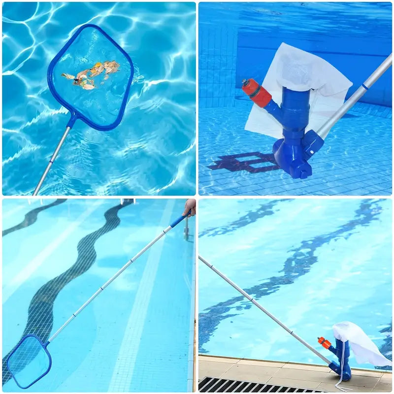 1 Set Blue Plastic Swimming Pool Anti-Slip Cleaning Kit