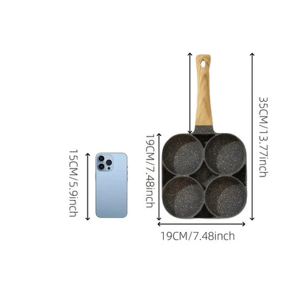 1pc Versatile 4-Hole Non-Stick Frying Pan