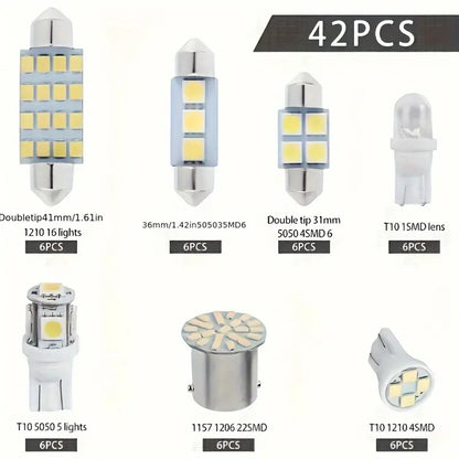 42pcs Universal Car LED Bulb Set