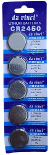 5pc Lithium CR2450 3V Batteries - Little Tokyo SA