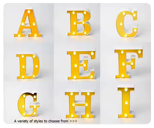 Decorative Letters That Light Up - Gold and White - Little Tokyo SA