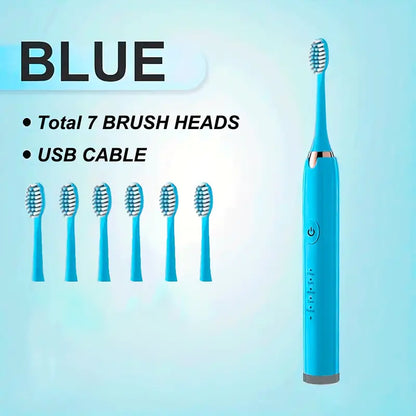 6-Brush-Head Electric Toothbrush for Adults