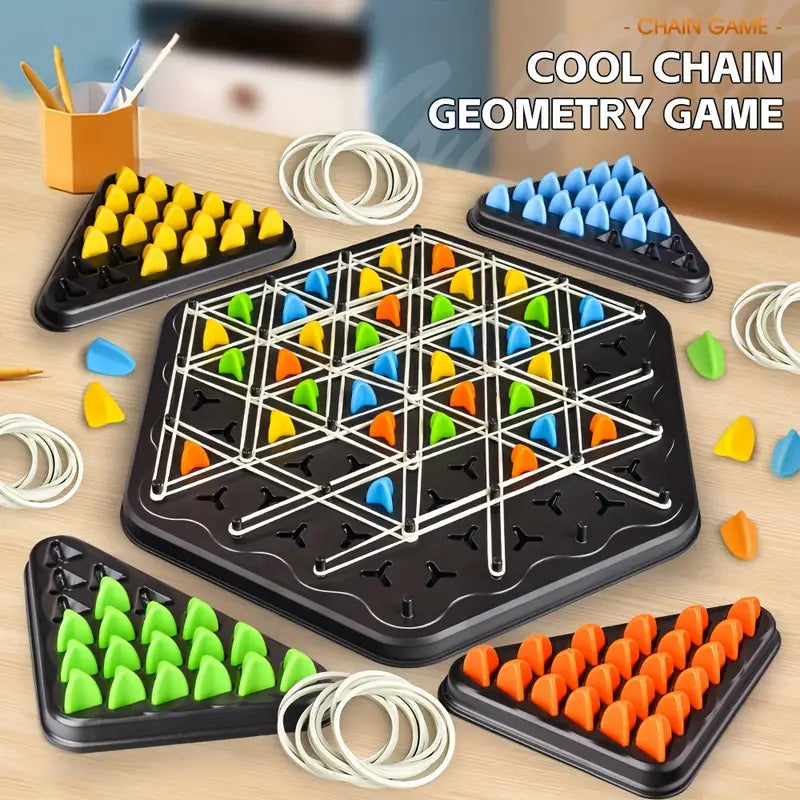 Triangular Chain Strategy Board Game for Kids