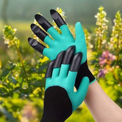 1 Pair Waterproof Gardening Gloves with Claws for Digging &amp; Planting