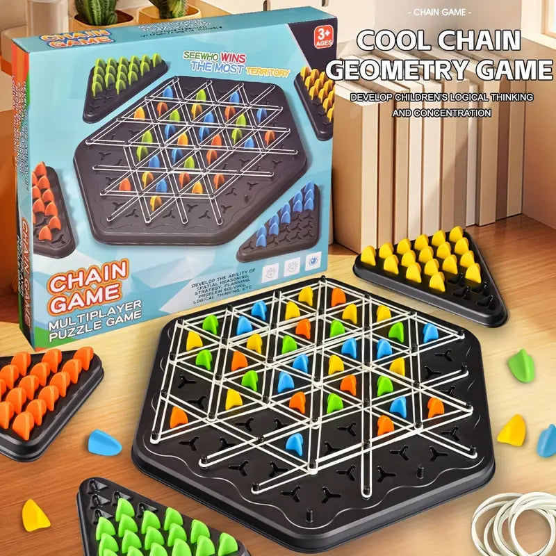 Triangular Chain Strategy Board Game for Kids