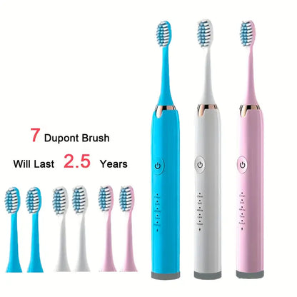 6-Brush-Head Electric Toothbrush for Adults