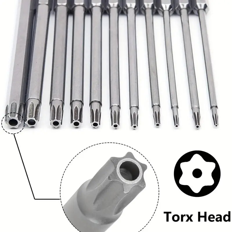 11pc 100mm Multi-Size Security Screwdriver Bit Set