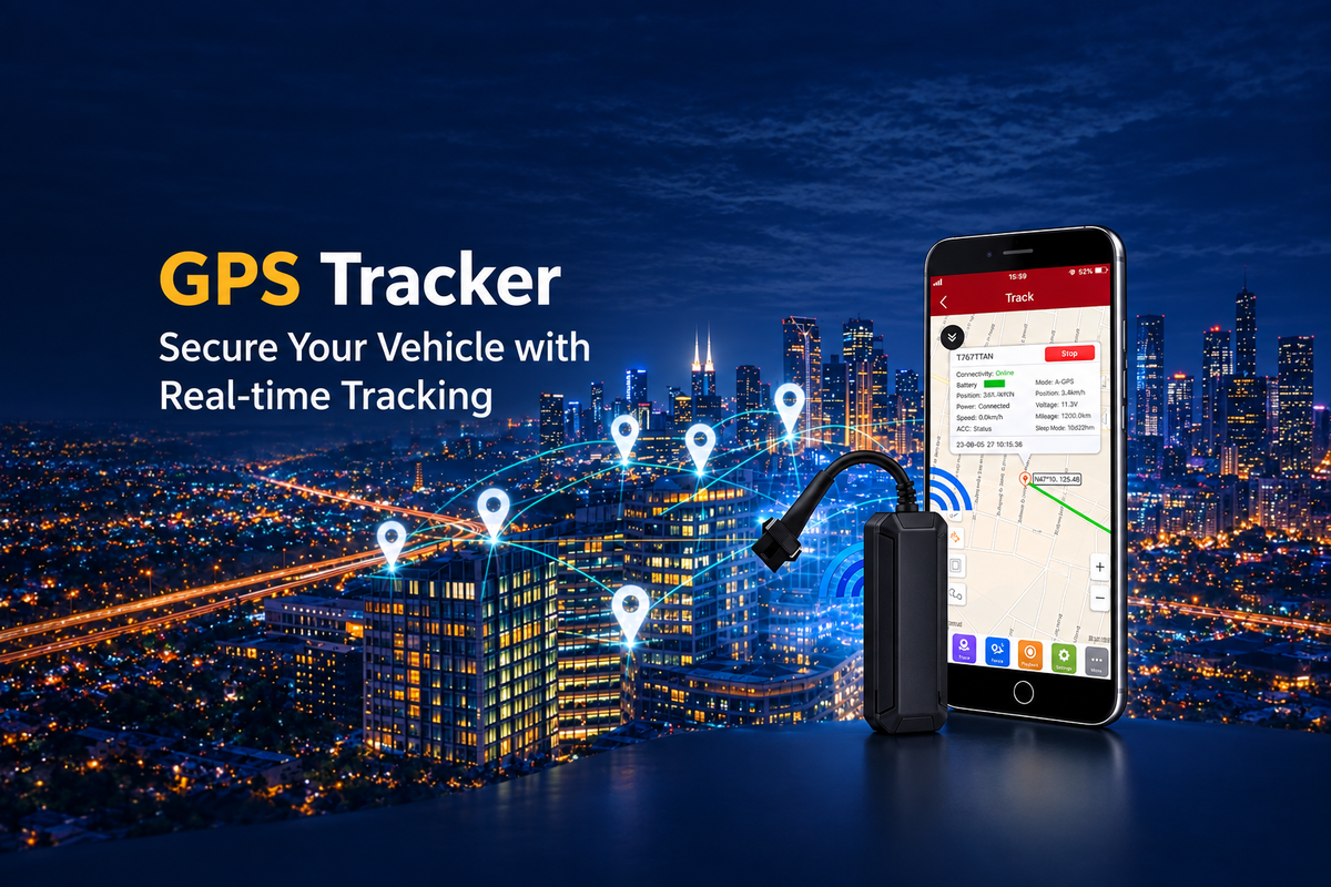 GPS tracker banner with extra side margins