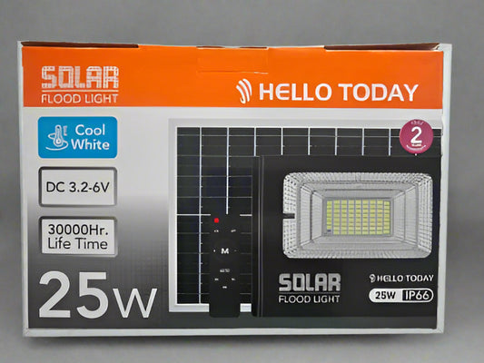 Hello Today Remote Controlled 25w Solar Outdoor Flood Light With Panel