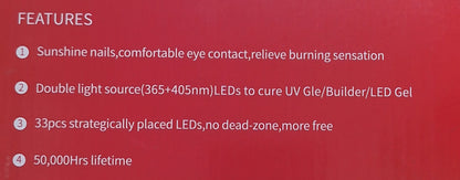 2-in-1 LED UV/LED Lamp 72W – Fast Curing Nail Lamp for Gel Polish & Professional Manicures - Little Tokyo SA