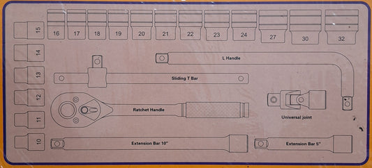 BEBONA 24pcs 1/2" Socket Set - Little Tokyo SA