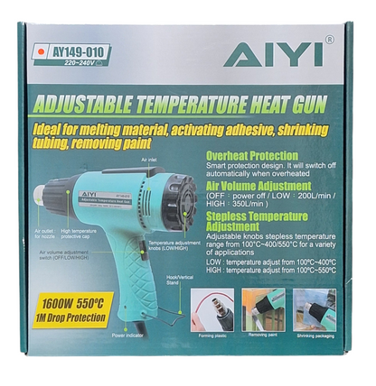AIYI Adjustable Temperature Heat Gun - 1600W - Little Tokyo SA