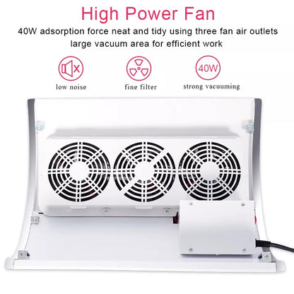 Aorlis Nail Dust Collector With Triple Fans - 40W - Little Tokyo SA
