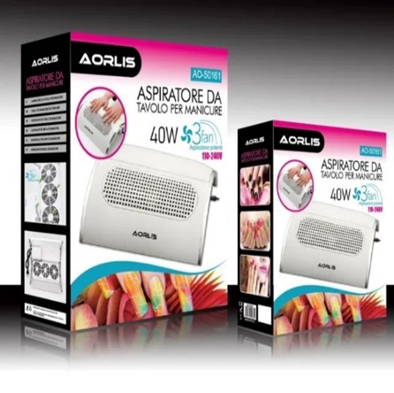 Aorlis Nail Dust Collector With Triple Fans - 40W - Little Tokyo SA