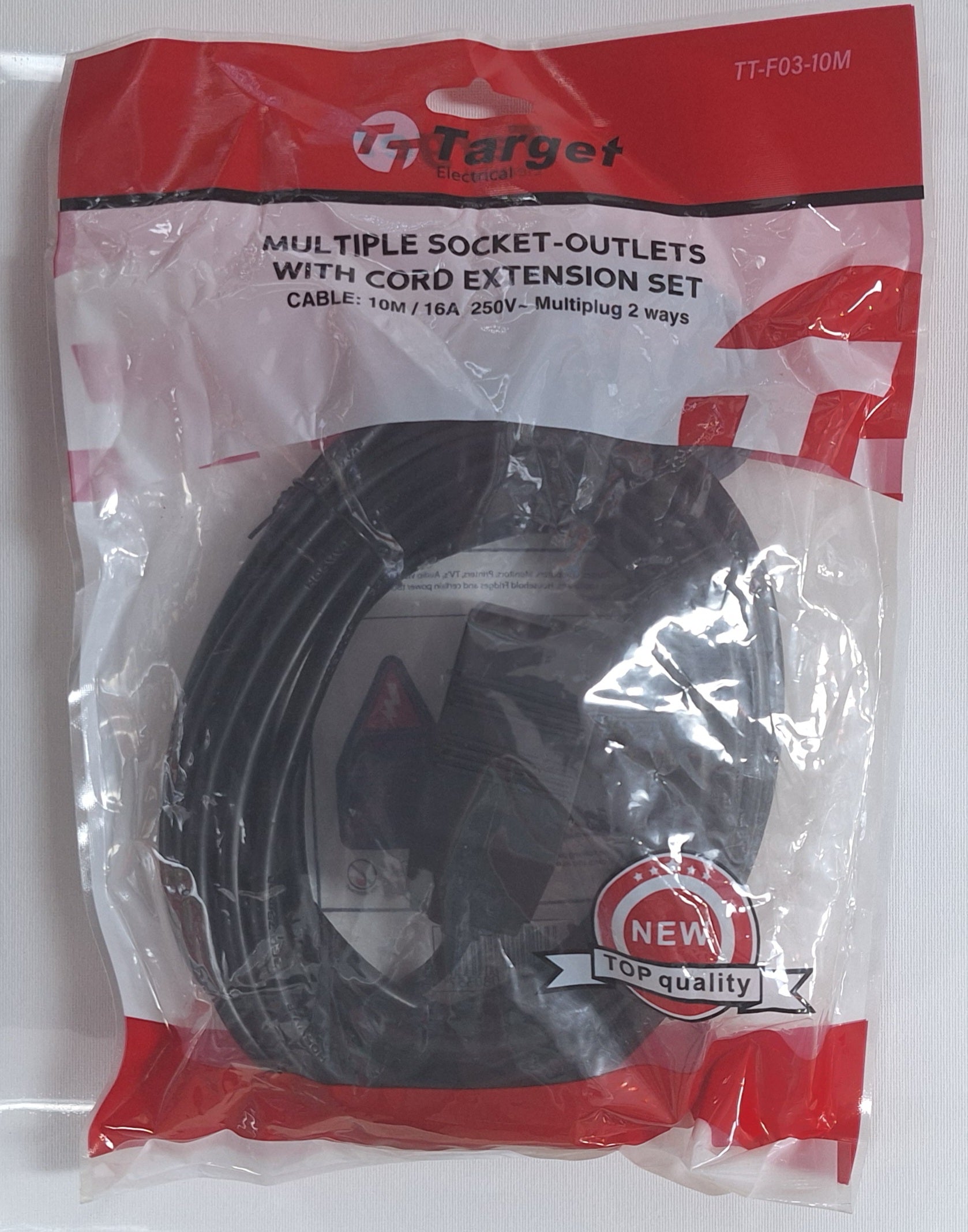 Black 2 x SA Plug Sockets Extension Cord 10m – Durable and Reliable Power Solution 16A 250v AC - Little Tokyo SA
