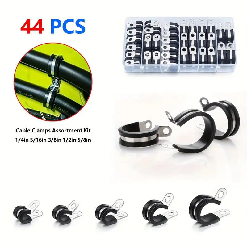 44pcs Cable Clamps Assortment Kit - Little Tokyo SA