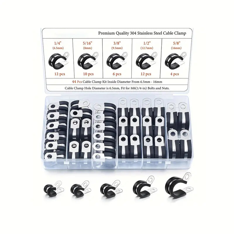 44pcs Cable Clamps Assortment Kit - Little Tokyo SA