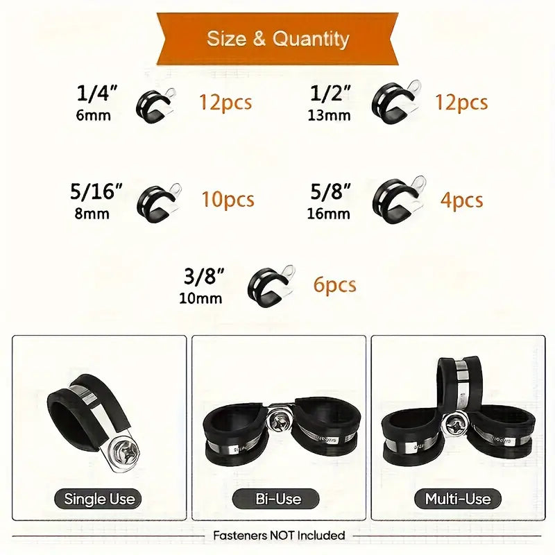44pcs Cable Clamps Assortment Kit - Little Tokyo SA