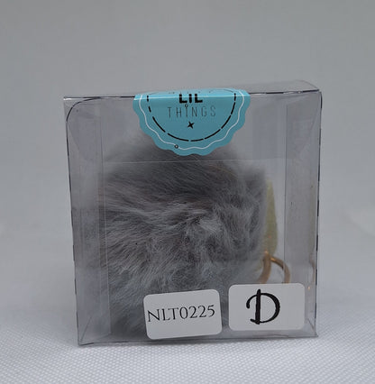 Custom Resin Letter Keychain With a Grey Pom Pom - D - Little Tokyo SA