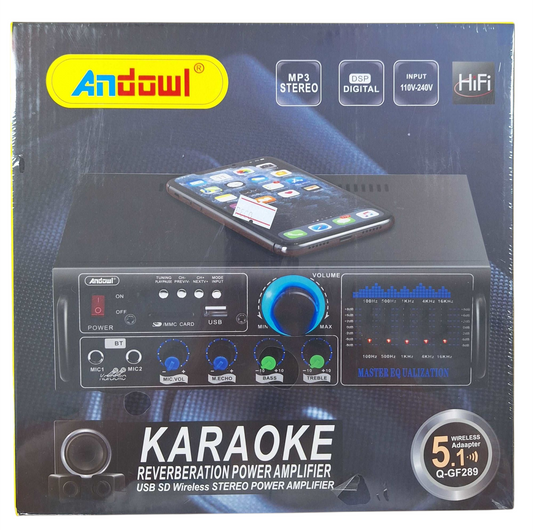 Andowl HiFi Karaoke Reverberation Power Amplifier – Crystal Clear Sound & Powerful Audio for Home Entertainment