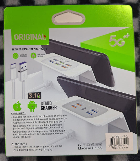 High Speed 3.1A 6 Port USB Stand Charger - Little Tokyo SA